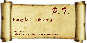 Pengő Taksony névjegykártya